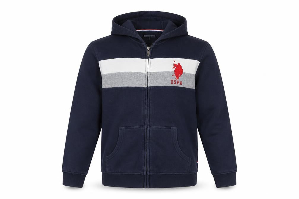 U.S. Polo Assn. Boys Blue Full Zip Hoodie, Size M