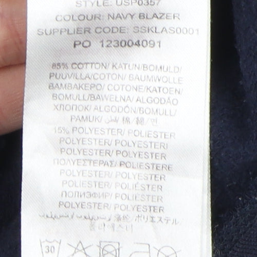 U.S. Polo Assn. Boys Blue Full Zip Hoodie, Size M