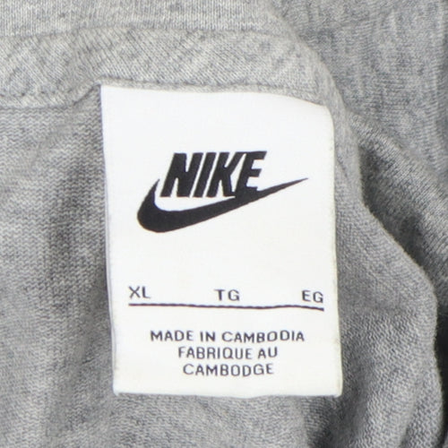 Nike Men's Grey XL Logo Pullover Hoodie