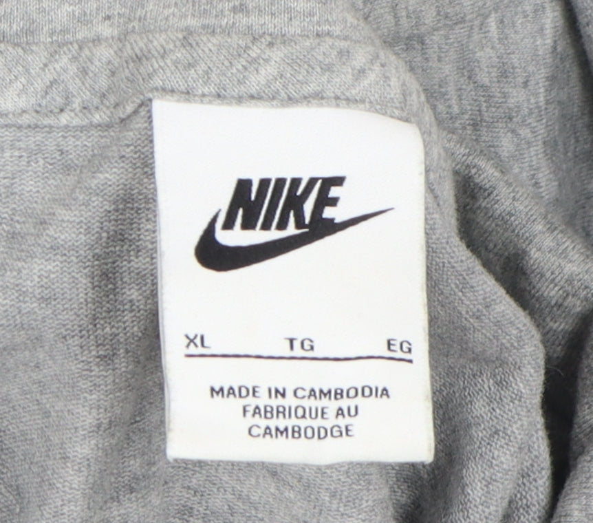 Nike Men's Grey XL Logo Pullover Hoodie