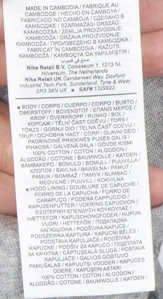 Nike Men's Grey XL Logo Pullover Hoodie