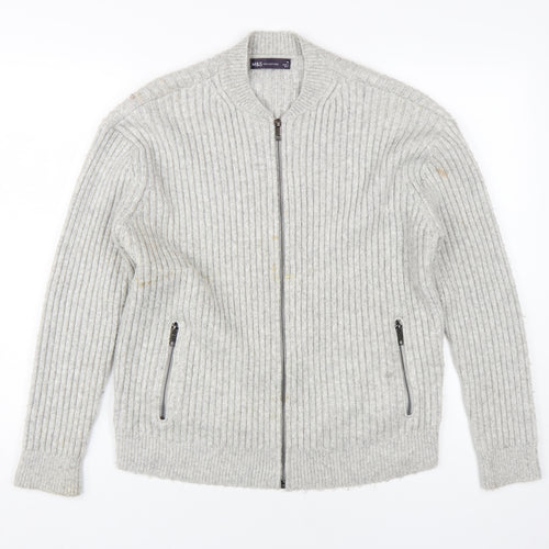 Marks and Spencer Women's Grey Full Zip Jumper - M
