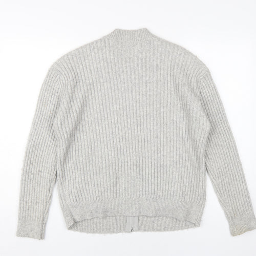 Marks and Spencer Women's Grey Full Zip Jumper - M
