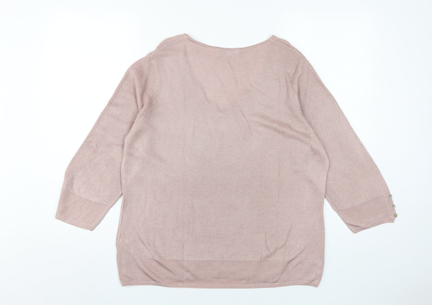 Per Una Women's Pink V-Neck Pullover Jumper Size 16