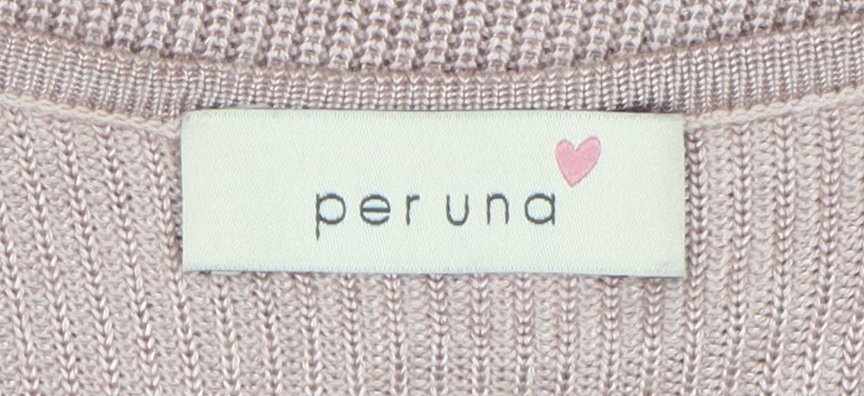 Per Una Women's Pink V-Neck Pullover Jumper Size 16