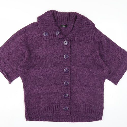 Bm Women's Purple Collared Cardigan M