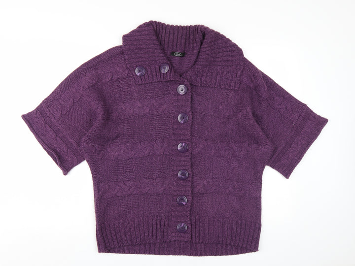Bm Women's Purple Collared Cardigan M