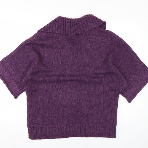 Bm Women's Purple Collared Cardigan M