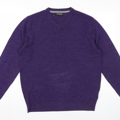 Debenhams Men's Purple V-Neck Pullover Jumper M