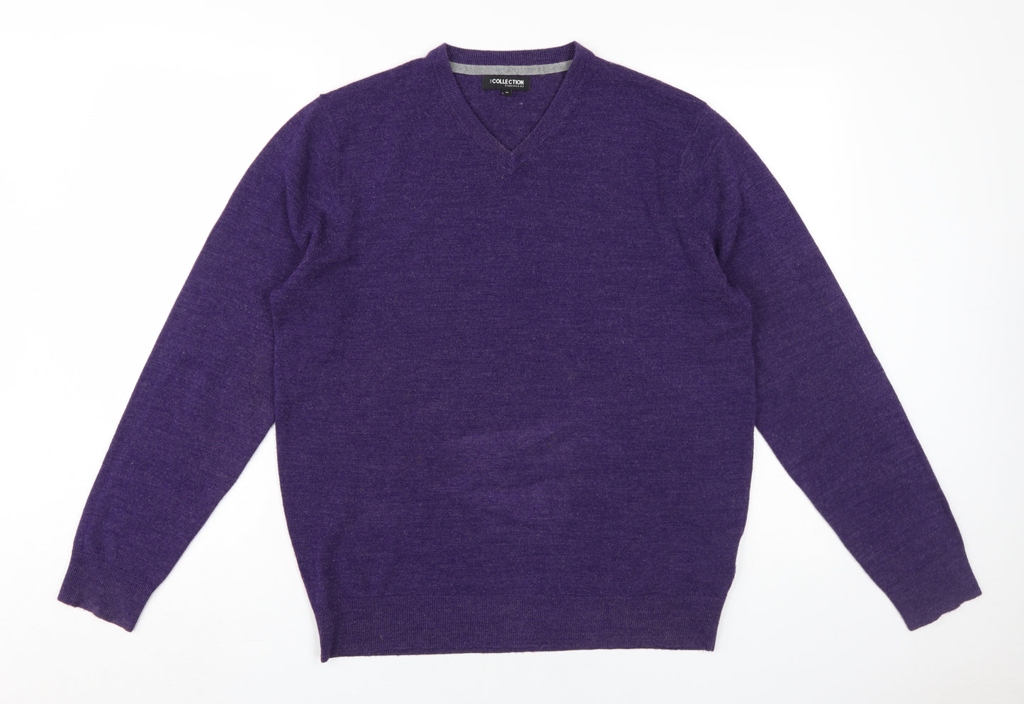 Debenhams Men's Purple V-Neck Pullover Jumper M