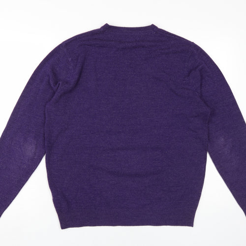 Debenhams Men's Purple V-Neck Pullover Jumper M