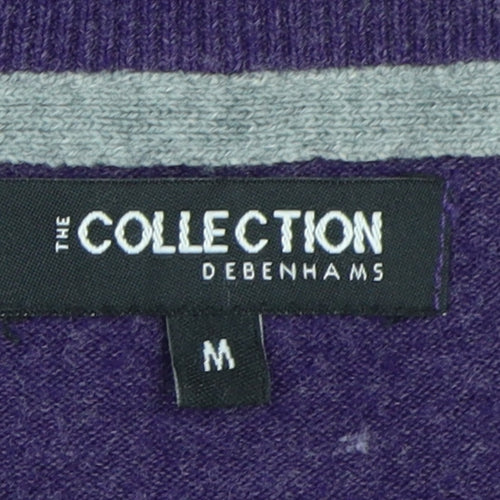 Debenhams Men's Purple V-Neck Pullover Jumper M