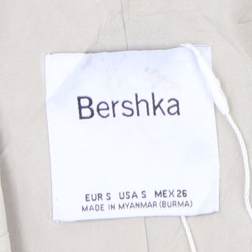 Bershka Women's Beige Cropped Blazer, Size S, Classic Style
