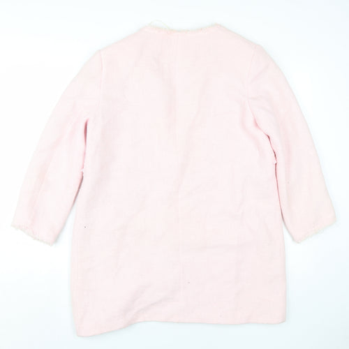 Zara Women's Pink Mid-Length Overcoat, Size L