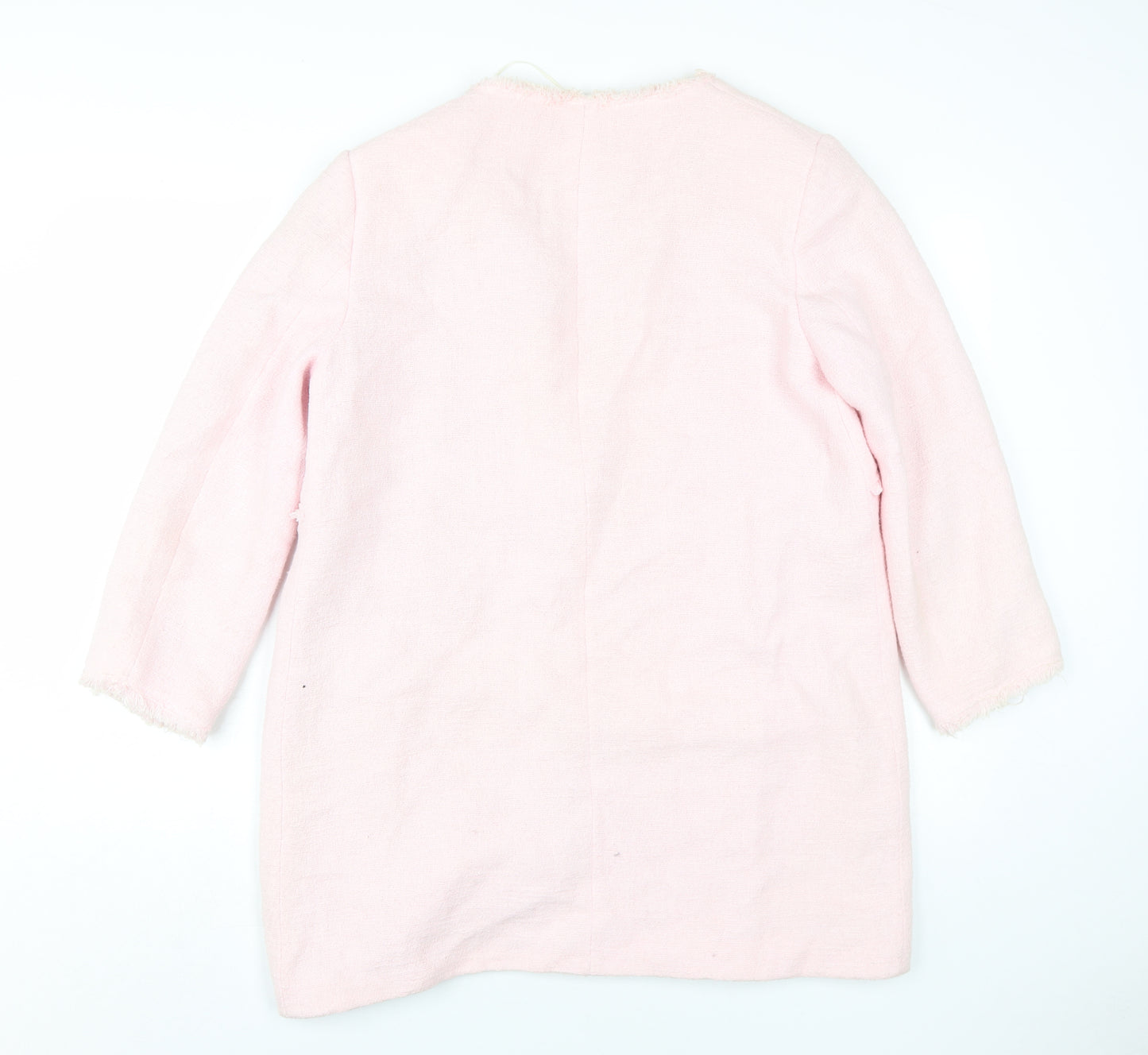 Zara Women's Pink Mid-Length Overcoat, Size L