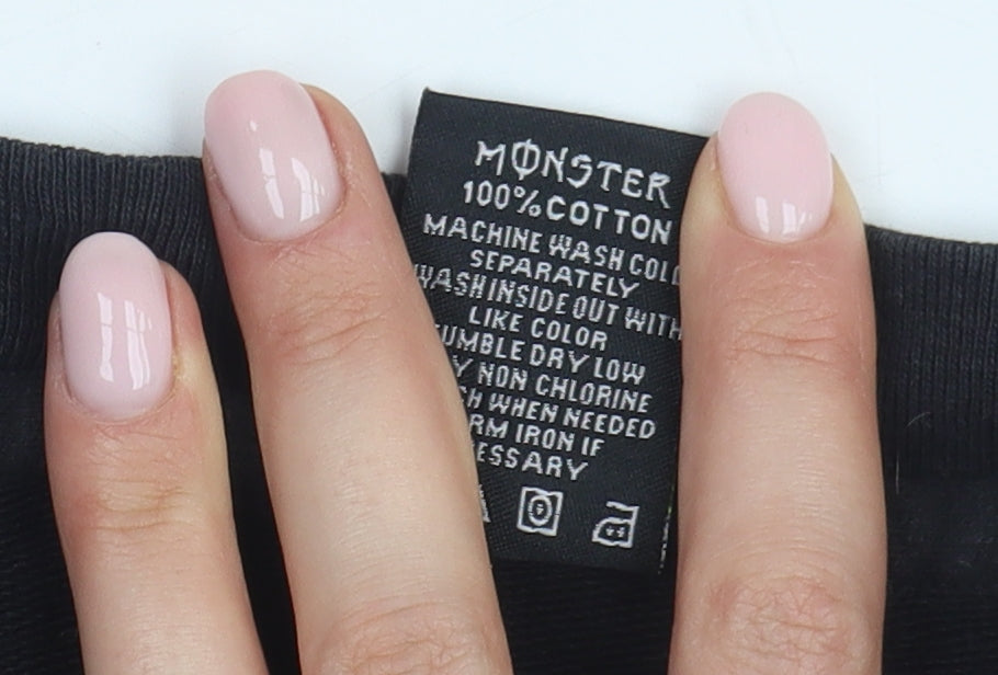 Monster Men's Black Long Sleeve T-Shirt, Size S