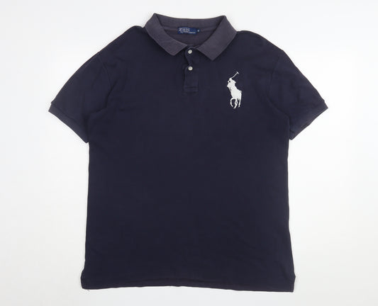 Ralph Lauren Men's Navy Blue Polo, XL, 100% Cotton