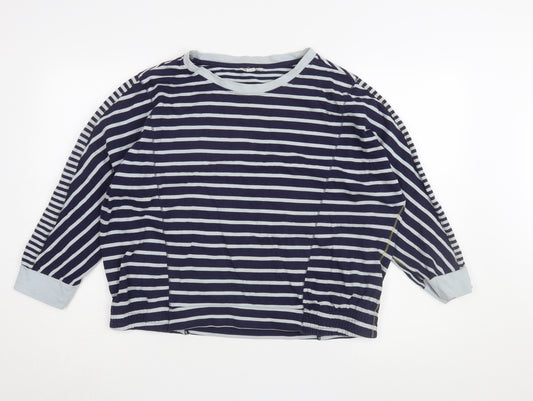 White Stuff Women's Blue Striped Pullover Sweatshirt Size 14