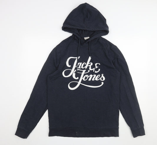 Jack & Jones Men's Black Pullover Hoodie Medium