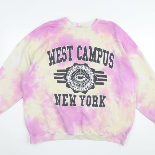 Pacific Republic Teens Pink Tie-Dye Logo Sweatshirt, Size 12