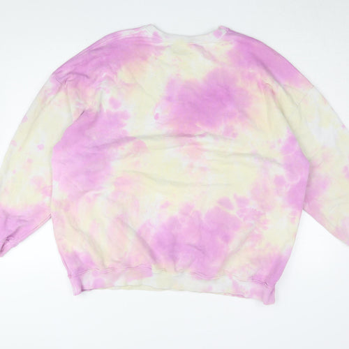 Pacific Republic Teens Pink Tie-Dye Logo Sweatshirt, Size 12