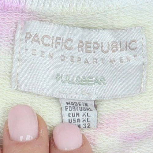 Pacific Republic Teens Pink Tie-Dye Logo Sweatshirt, Size 12