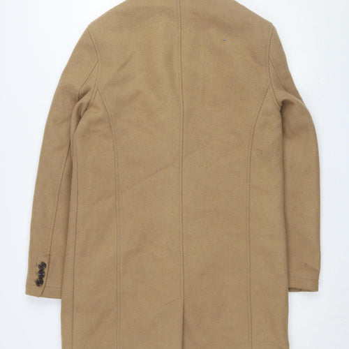 Topman Men's Brown Wool Overcoat Size M