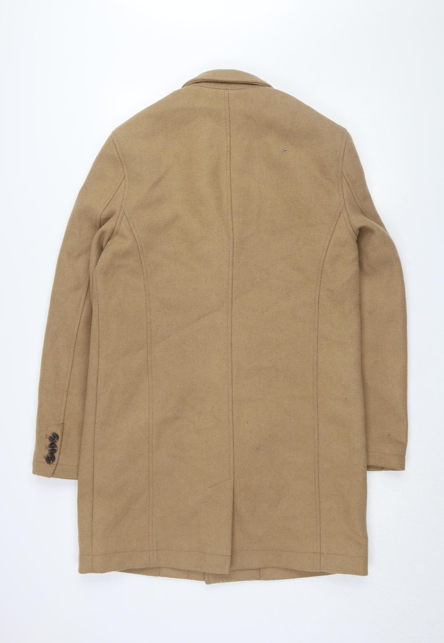 Topman Men's Brown Wool Overcoat Size M
