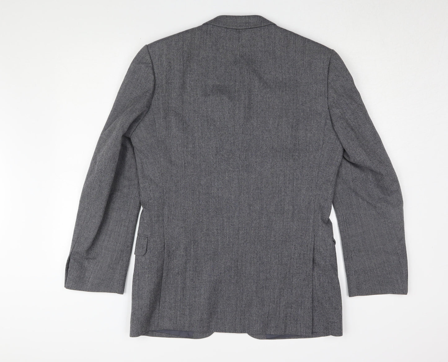 St Michael Men's Grey Wool Blazer, 38R, Single-Breasted