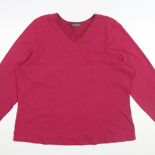 Hawkshead Women's Red V-Neck Long Sleeve T-Shirt