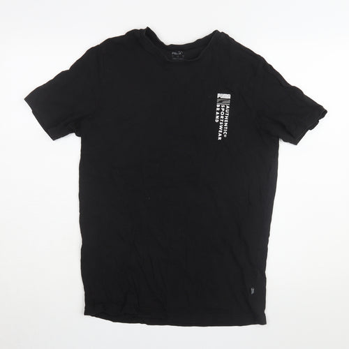 Puma Men's Black Cotton T-Shirt, Small, Short Sleeve, Crew Neck