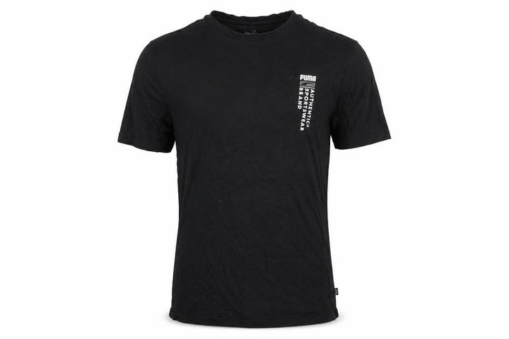 Puma Men's Black Cotton T-Shirt, Small, Short Sleeve, Crew Neck