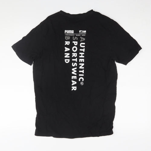 Puma Men's Black Cotton T-Shirt, Small, Short Sleeve, Crew Neck