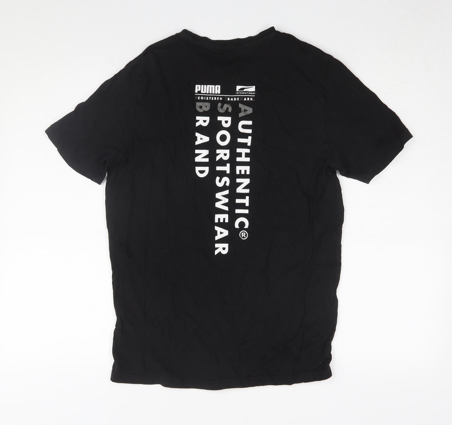 Puma Men's Black Cotton T-Shirt, Small, Short Sleeve, Crew Neck