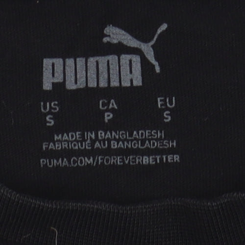 Puma Men's Black Cotton T-Shirt, Small, Short Sleeve, Crew Neck