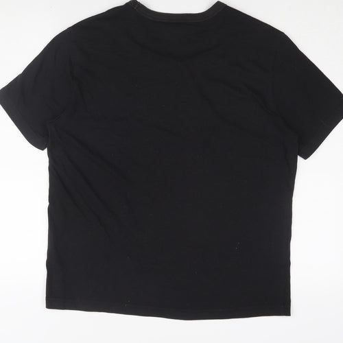 Champion Men's Black T-Shirt Medium, Solid Casual Tee