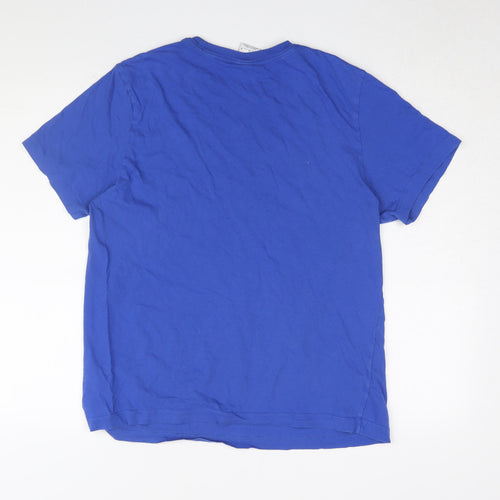 Nike Men's Blue Cotton Short Sleeve T-Shirt, Medium