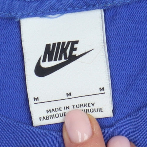 Nike Men's Blue Cotton Short Sleeve T-Shirt, Medium