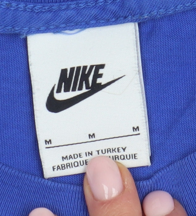 Nike Men's Blue Cotton Short Sleeve T-Shirt, Medium