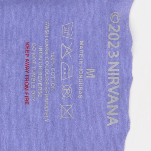 Nirvana Men's Sleeveless Purple Graphic T-Shirt M