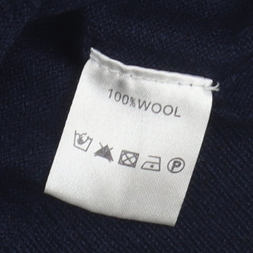Howick Men's Blue Wool Vest, L - Casual Sleeveless Knit