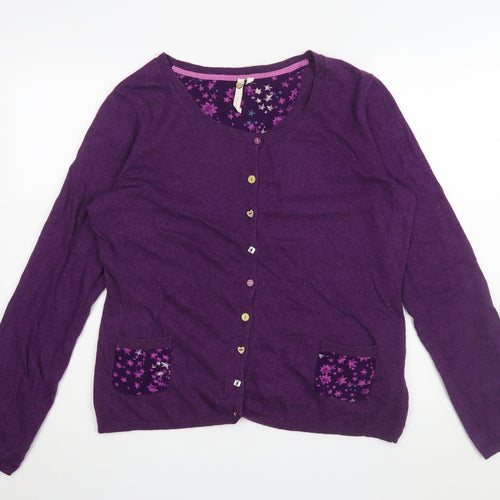 White Stuff Women's Purple Cardigan Size 18