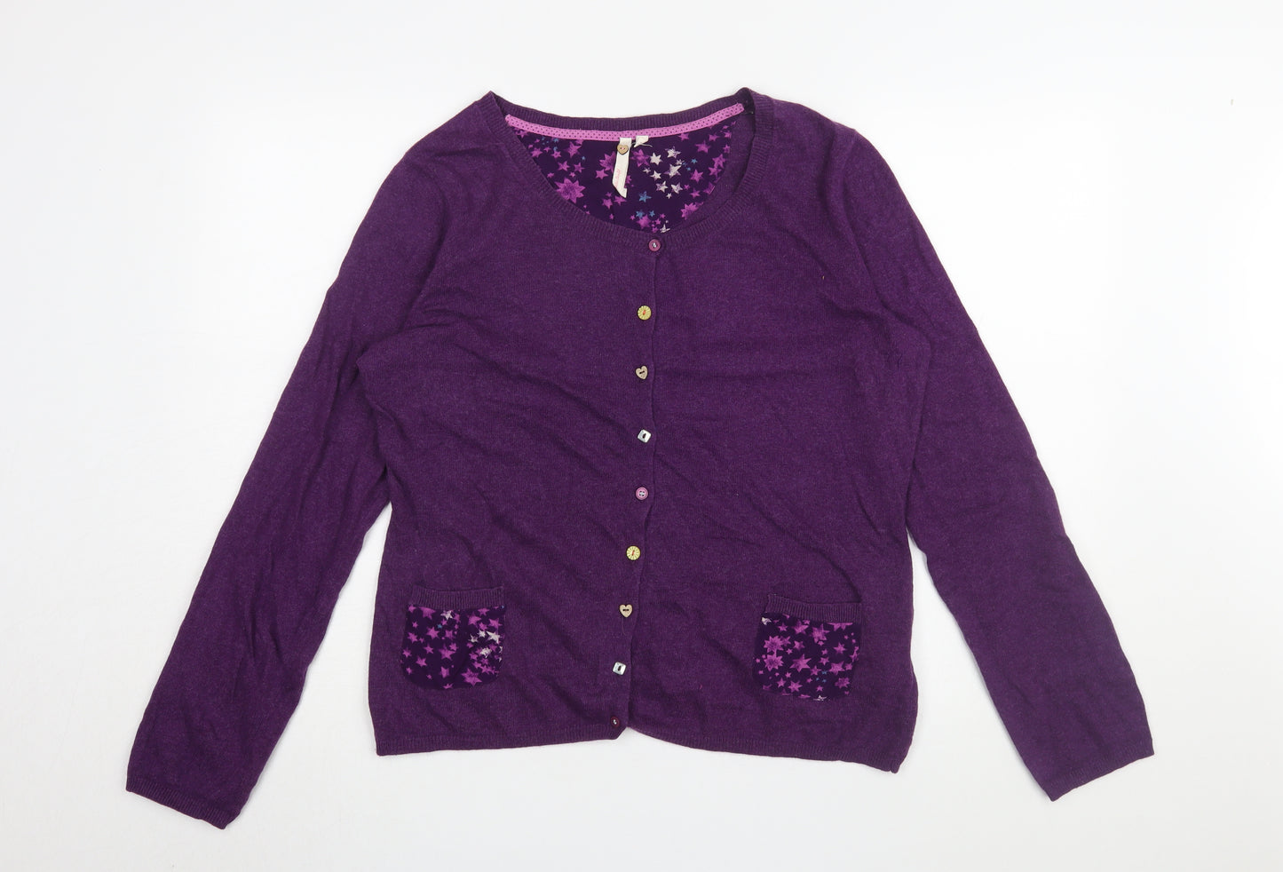 White Stuff Women's Purple Cardigan Size 18
