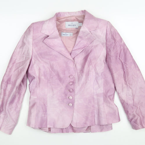Presen Pink Silk Linen Women's Blazer Size 10