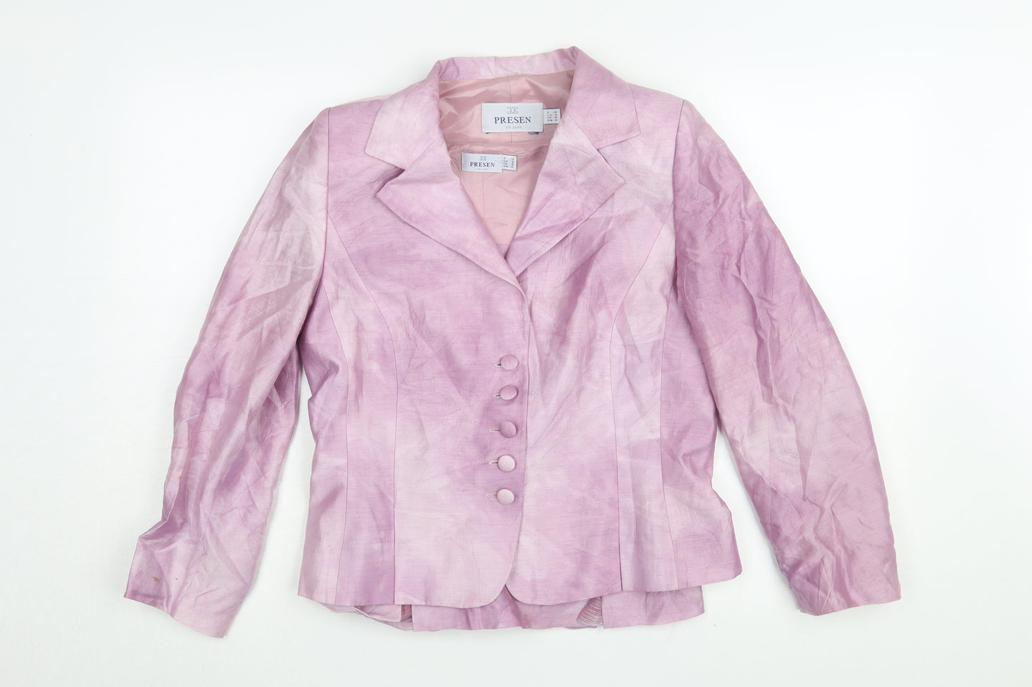 Presen Pink Silk Linen Women's Blazer Size 10