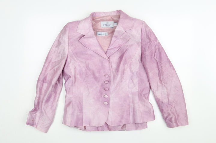 Presen Pink Silk Linen Women's Blazer Size 10