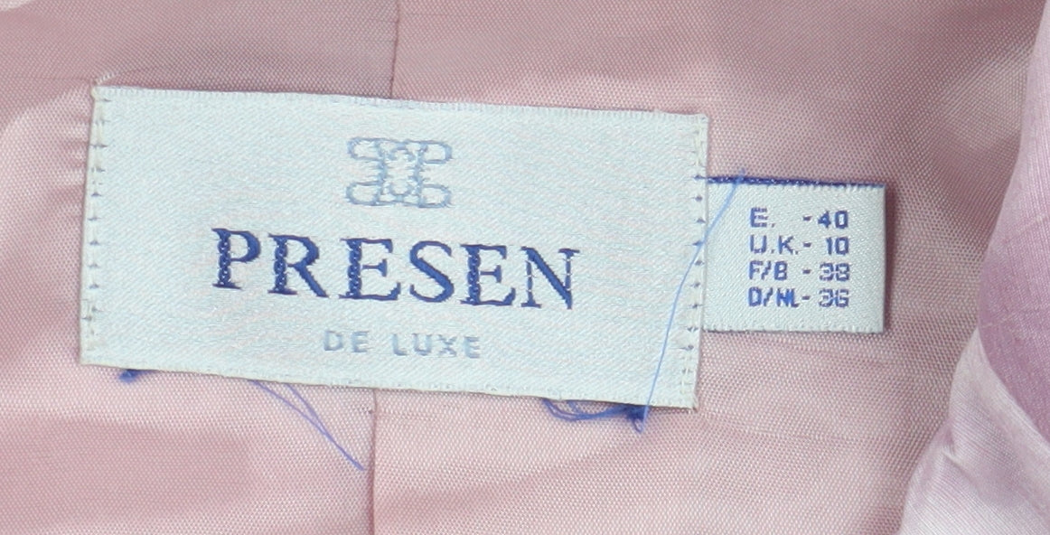 Presen Pink Silk Linen Women's Blazer Size 10