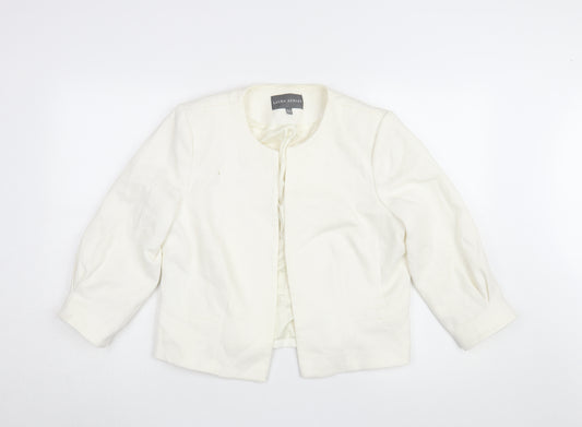 Laura Ashley Women's Ivory Jacket, Size 14, Collarless