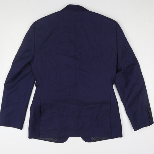 T.M. Lewin Men's Blue Slim Fit Blazer, Size 36S