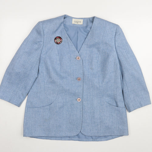 Eastex Women's Blue Blazer, Size 14, Lined, 3/4 Sleeve